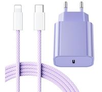 25W Cargador Carga Rapida for iPhone 14/14 Pro/14 Pro Max/14 Plus 13 12 11 SE XR X XS 8 7, USB C Carregador Enchufe Rapido Adaptador Charger Corriente con 2M Cable, Blanco