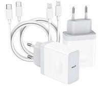 25W Cargador Carga Rapida para iPhone 14/14 Pro/ 14 Pro MAX/ 14 Plus/ 13 12 11 SE XS XR X 8 7 6 6S, iPad, 4-Pack USB C Rápida Enchufe y 2M Cable Charger Adaptador 6FT Cabezal Nisiyama
