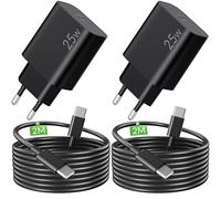 25W Cargador Carga Rapida Tipo C para Samsung Galaxy S26 S25 S24 S23 S22 S21 Ultra FE 5G A55 A54 A53 A35 A25 A17 A15, Note 20 10, Original Tab A9 S8 S9, Cargador USB C Adaptador con 2M Cable (2-Pack)