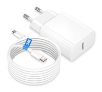 25W Cargador iPhone Carga Rapida para iPhone 14 Plus/14 Pro/14/13 /1211/SE/XR/XS/X/8/7/iPad, Cargador USB C Carga Rapida con 3M Original Apple Cable Lightning, Cargador Rapido USB C Enchufe Adaptador