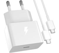 25W Cargador Mini y Cable 1 Metro para Samsung A35 A55 A27 A26 A16 A17 5G | PD 25WATT Carga Rápida Adaptador de Cargador USB C y Tipo C Cable para Samsung A54 A53 A34 Galaxy S25 S26 Z Fold7 Tab A11+