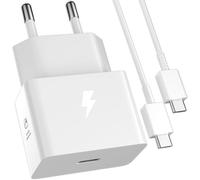 25W Cargador Mini y Cable 1Metro para Samsung A35 A55 A54 A34 A53 Galaxy A16 A17 5G A26, Carga Súper Rápida PD 25 WATT Adaptador de Cargador USB C y Tipo C Cable para Samsung S25 S24 Z Flip7 Tab S9 FE