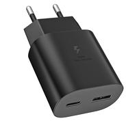 25W USB C Cargador Rápida 2Port Cargador móvil USB A & USB C para Samsung | Galaxy S26 S25 S24 S23 S22 S21 S20 S10 A57 A56 A55 A37 A36 A35 A17 A16 A15 A05s Z Flip 8 Adaptador carga móvil Cargador pared