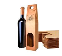 25x Caja de Cartón Marrón Vacía para 1 Botella de Vino - Envase para Botella de Vino para Regalos - Navidad