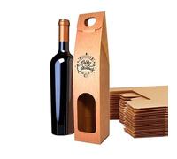 25x Caja de Cartón Marrón Vacía para 1 Botella de Vino - Envase para Botella de Vino para Regalos - Navidad