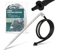 25x Instalguru Gotero Emisor 5 mm 50 cm Acodado Largo Dripper Estaca Aspersor Tubo Conector Adaptador Línea Goteo Microirrigación Kit Riego Automático Jardín Invernadero Macetas