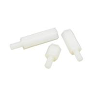 25X M2 M2.5 M3 M4 Negro Blanco Nylon Plástico Hexagonal Acoplamiento Conector Junta Columna Separador Espaciador Perno for Placa Base PCB(White male-female,M4x25mm)