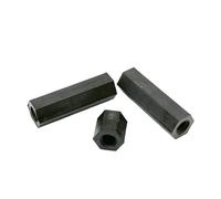 25X M2 M2.5 M3 M4 Negro Blanco Nylon Plástico Hexagonal Acoplamiento Conector Junta Columna Separador Espaciador Perno for Placa Base PCB(Black female-female,M3x10mm)