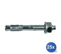 25x Maurer Tassello Ancorante Acero Mbn Con Dado Mbn 10/50 10x120 Grigio