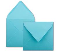 25x Sobres cuadrados en turquesa - 15,5 x 15,5 cm - sin ventana, con cola húmeda - 110 g/m² - Para tarjetas de invitación a bodas, cumpleaños y más - Serie FarbenFroh
