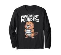 26.2 Beaver Running Cita Marathon Runner Humor Funny Miles Manga Larga