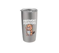 26.2 Beaver Running Cita Marathon Runner Humor Funny Miles Vaso térmico de acero inoxidable de doble pared