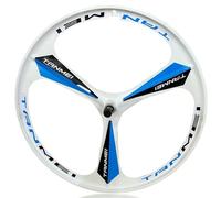 26/27,5/29'' Aleación De Magnesio VTT Juego De Ruedas 3 Radios Ruedas Delantera Y Trasera 100/135mm Bujes Freno De Disco para Rueda Libre Giratoria De 6-9s(Whie-Blue,26'' Rear)