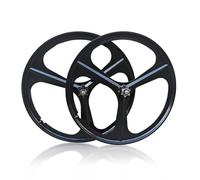 26/27,5/29'' Aleación De Magnesio VTT Juego De Ruedas 3 Radios Ruedas Delantera Y Trasera 100/135mm Bujes Freno De Disco para Rueda Libre Giratoria De 6-9s(Black,29'' Pair)