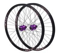 26/27,5/29" Juego De Ruedas Bicicleta De Montaña Desmontaje Rápido Ruedas MTB Freno De Disco Llanta Ultraligera 32H Delantera Trasera Rueda QR 100/135mm, Para Cassette HG De 7-12s(Purple,27.5'')