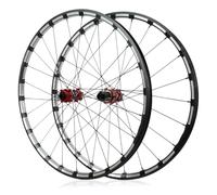 26/27,5/29" Juego De Ruedas De Bicicleta De Montaña 24H Llanta De Aleación De Aluminio Ruedas Delantera Y Trasera Eje Pasante Bujes Freno De Disco para Cassette 7-12s(Rosso,26" Front+Rear)