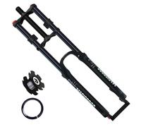 26/27,5/29 Pulgadas Horquilla De Suspensión Para Bicicleta De Montaña Freno De Disco DH MTB Horquilla Neumática 1-1/8" Recta Recorrido 145 Mm Descenso Horquillas Delanteras QR 9Mm(Schwarz,27.5")