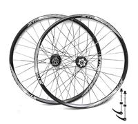 26/27,5/29 Pulgadas Juego De Ruedas MTB De Freno De Disco Llantas De Aleación De Aluminio Rueda Delantera Y Trasera De Liberación Rápida 32H Llanta 7-11 Velocidades(Schwarz,27.5")