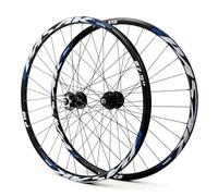 26/27,5/29IN Juego De Ruedas para Bicicleta De Montaña Aleación De Aluminio Ruedas Delantera Y Trasera QR Freno De Disco Bujes De 32H para Cassette De 7-11 Velocidades(Black-Blue,26in)