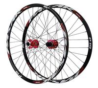 26/27,5/29IN Juego De Ruedas para Bicicleta De Montaña Aleación De Aluminio Ruedas Delantera Y Trasera QR Freno De Disco Bujes De 32H para Cassette De 7-11 Velocidades(Red,29in)