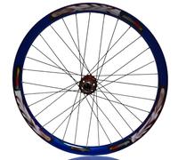 26/27,5IN Rueda Delantera BTT Llanta De Aleación De Aluminio Eje Pasante 15 X 100mm/15 X 110mm/20 X 110mm Freno De Disco Buje 32H(Blue-Orange,26in-100 * 15mm)