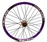 26/27,5in Rueda Trasera para Bicicleta De Montaña Eje Trasero Freno De Disco Buje 32H para Cassette De 7-12 Velocidades Llanta De Aleación De Aluminio(Purple-Orange,27.5''-12x148mm)