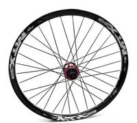 26/27,5IN Rueda Trasera para Bicicleta De Montaña Llanta De Aleación De Aluminio Eje Pasante 12x142/148/150mm Freno De Disco Buje 32H para Cassette De 7-12 Velocidades(Black-Red,26in-12x142mm)