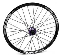 26/27,5IN Rueda Trasera para Bicicleta De Montaña Llanta De Aleación De Aluminio Eje Pasante 12x142/148/150mm Freno De Disco Buje 32H para Cassette De 7-12 Velocidades(Black-Purple,27.5in-12x148mm)