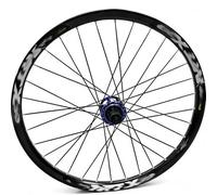 26/27,5IN Rueda Trasera para Bicicleta De Montaña Llanta De Aleación De Aluminio Eje Pasante 12x142/148/150mm Freno De Disco Buje 32H para Cassette De 7-12 Velocidades(Black-Blue,27.5in-12x150mm)
