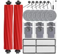 26 accesorios para robot aspirador Roborock QV 35A/QV 35S/QR598/QR798, 2 cepillos principales, 6 bolsas de polvo, 6 almohadillas de limpieza, 4 filtros HEPA, 6 cepillos laterales, 1 cepillo de