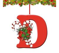26 adornos de letras para decoración de árbol de Navidad, colgante personalizado para medias de Navidad, chimenea de árbol, reutilizable, 26 letras del alfabeto para manualidades de Navidad (D)