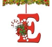 26 adornos de letras para decoración de árbol de Navidad, colgante personalizado para medias de Navidad, chimenea de árbol, reutilizable, 26 letras del alfabeto para manualidades de Navidad (E)