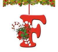 26 adornos de letras para decoración de árbol de Navidad, colgante personalizado para medias de Navidad, chimenea de árbol, reutilizable, 26 letras del alfabeto para manualidades de Navidad (F)