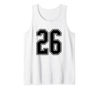 # 26 Black Outline Number 26 Sports Fan Jersey Style Easy Camiseta sin Mangas