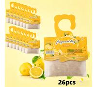 26 bolsitas colgantes con a limón, ambientador para armarios y cajones, absorbente de olores, suministros para el hogar