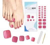 26 calcomanías de gel semicuradas para uñas de los pies, tiras autoadhesivas de esmalte de uñas de los pies con acabado de gel brillante, fácil de aplicar y quitar, requiere lámpara UV/LED