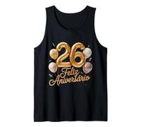 26 Feliz Cumpleaños Portugal Feliz Cumpleaños Portugués Camiseta sin Mangas
