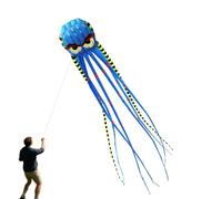 26-Foot Giant Octopus Kite Adult Large Parafoil 3D Beach Stunt Prism Outdoor Easy Fly Fabric Colorful Durable Handle Line Set Family Kids Summer Vacation Birthday Gift