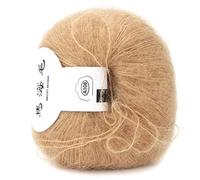 26 g/Rollo Hilo de Angora Suave Hilado de Lana Hilo para Tejer Bufandas Suéter Chales Sombreros y proyectos artesanales Incluyen un Ganchillo[Caqui] Ovillos