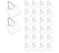 26 ganchos adhesivos de 3,16 cm sin clavos para colgar cuadros, ganchos de plástico invisibles, ganchos adhesivos para placa de pared para placa de espuma de fotos, decoración de pared (cuadrados)