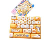 26-Key Mechanical Keyboard Fidget Toy, Portable Keychain (Orange) | Durable ABS with 26 mechanical keys for office or study. Portable keychain fidget toy for tactile desk fun!