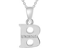 26 letras mayúsculas Iniciales Inglés Colgante CZ Zircon Nombre de Personalidad Clave Cadena Moda Mujer Niña Accesorios Regalo de Cumpleaños, talla única, Circón