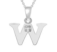26 letras mayúsculas Iniciales Inglés Colgante CZ Zircon Nombre de Personalidad Clave Cadena Moda Mujer Niña Accesorios Regalo de Cumpleaños, talla única, Acero inoxidable,Latón, Circón