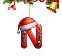 26 letras para decoración de árbol de Navidad, colgantes de letras de Navidad, colgantes de árbol de Navidad, adornos de Navidad personalizados, letras del alfabeto de Navidad colgantes para árbol de