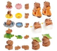 26 minifiguras de capibara, pequeñas capibaras de resina, capibaras en miniatura, figuras en miniatura para jardines de hadas DIY, adornos para tartas, paisajes de musgo y decoración de mesa, regalos