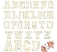 26 parches de letras termo-adhesivas de felpilla de 2.2 pulgadas, parches de letras termo-adhesivas con brillantina de la A a la Z, parches del alfabeto bordados de felpilla para ropa, sudadera,