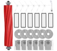 26 pcs Kit de Recambios para Roborock Q Revo PRO/Q Revo S/Q Revo MaxV,6 Filtros, 6 Cepillos laterales, 6 Bolsas de Polvo, 6 Trapos,1 Cepillo Principal