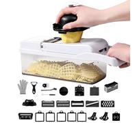 26 picador manual de legumbres con recipiente, ideal para cortar patatas y ahorrar tiempo en la cocina, perfecto para el uso diario