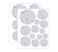 26 Piezas/2 Hojas Pegatinas Cristales Ventanas Redondo, Pegatinas de Prisma para Ventana, Suncatcher Pegatina Anticolisión Prisma para Ventanas Efecto Arcoíris para Decoración Hogareña