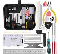 26 piezas de juego de herramientas de reparación de guitarra: juego completo de mantenimiento y limpieza de guitarra HOMURY, incluye juego de llaves hexagonales, organizador de cuerdas, kit de